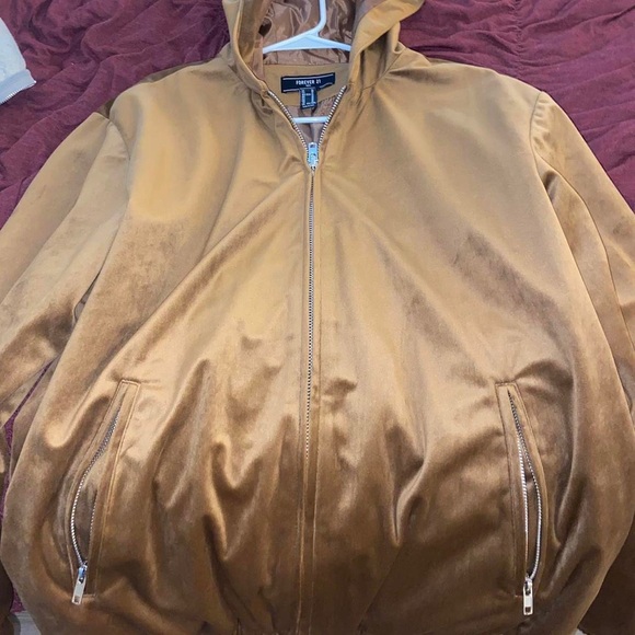 Brown indie soft fuzzy longsleeve hipster hoodie brown zip up y2k vintage jacket - Picture 13 of 15